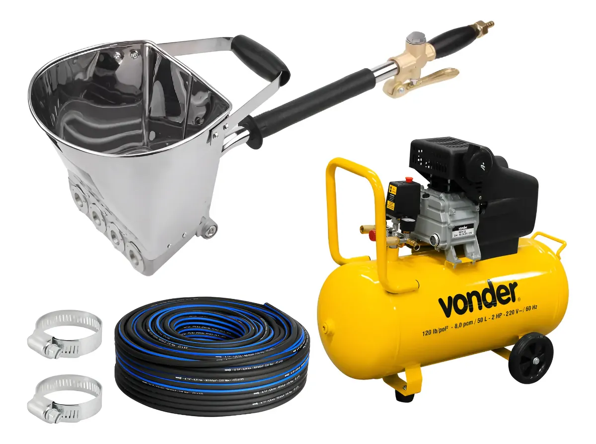 Kit de Chapisco Profissional com Compressor 50L
